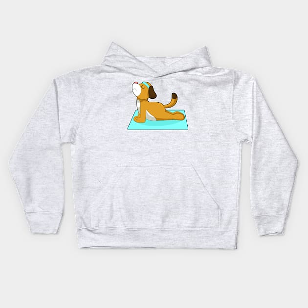 Dog Yoga Fitness Gymnastics Kids Hoodie by Markus Schnabel